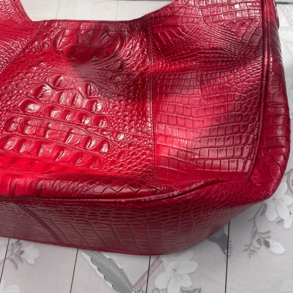 Brahmin Red Croc-Embossed Hobo Bag - Picture 5 of 10